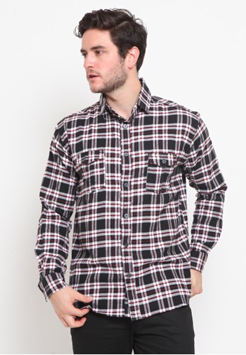Jual Xtramiles Xtramiles Kemeja Flanel Black Original Zalora Indonesia