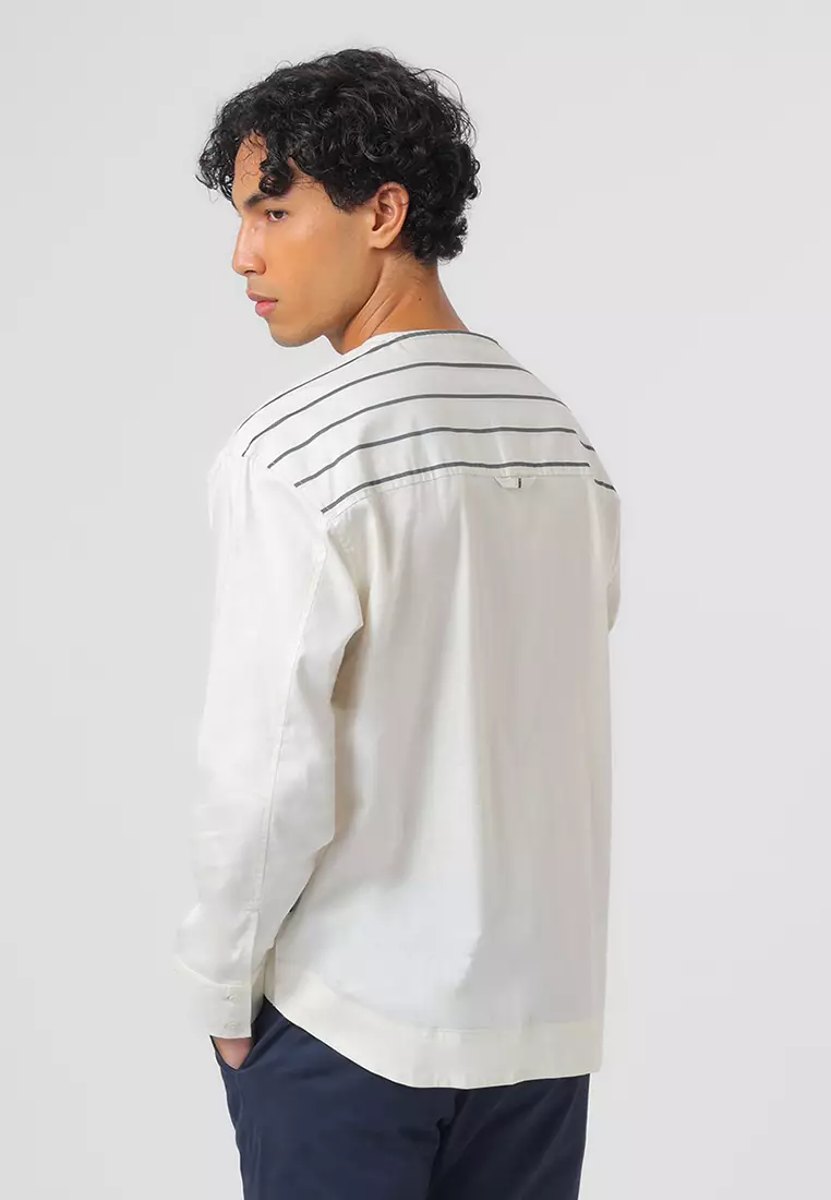 Kemeja Koko Pria Lengan Panjang BELARUS LIGHT BEIGE Baju Muslim Pria