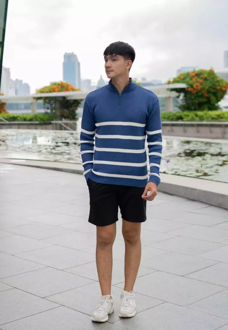 Kale Dickson Blue / Sweater Rajut Lengan Panjang Pria premium berbahan dasar cotton wool