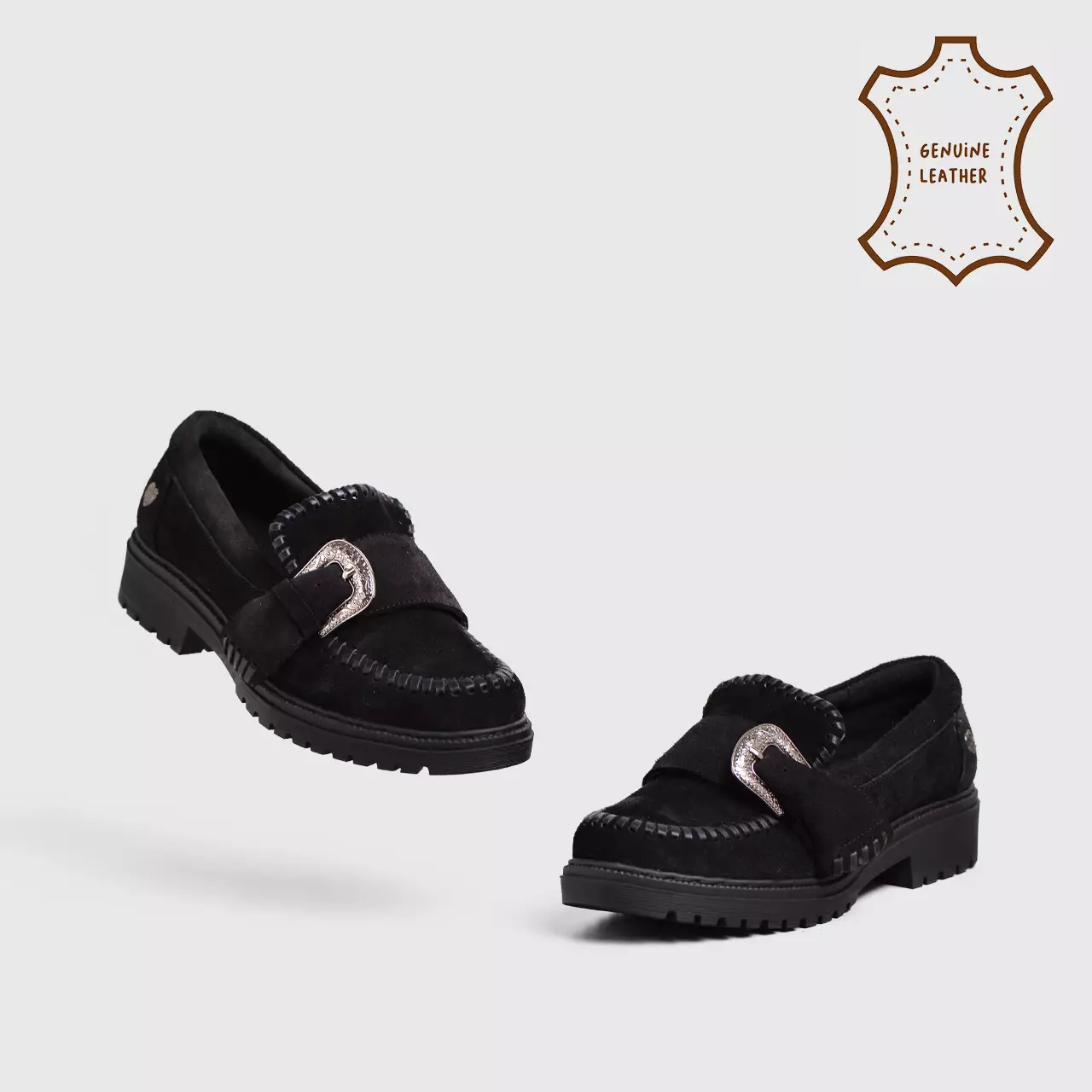 Tyla Loafer Genuine Suede Black