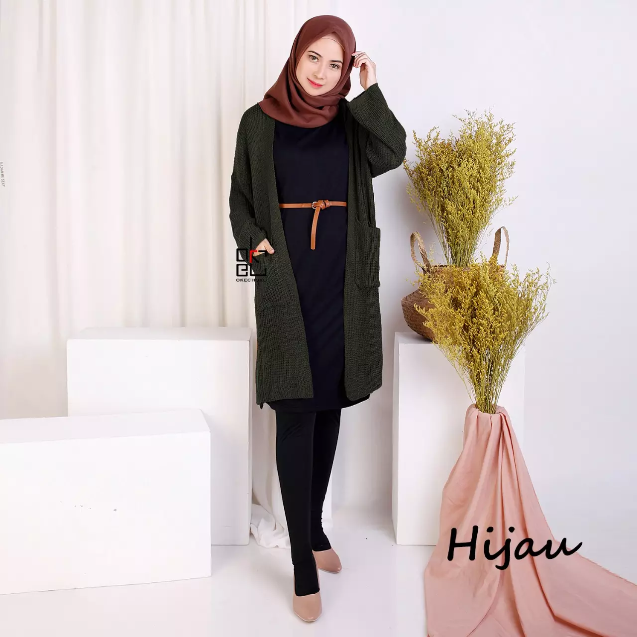 OKECHUKU Lavela Long Kardigan Oversize Wanita Knit Cardigan Big Size