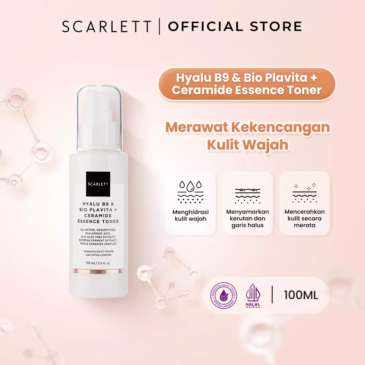 Scarlett Whitening Age Delay - Hyalu B9 + Bio Plavita & Ceramide Essence Toner