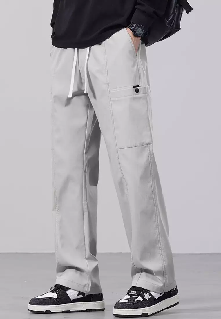 Drawstring Casual Cargo Trousers