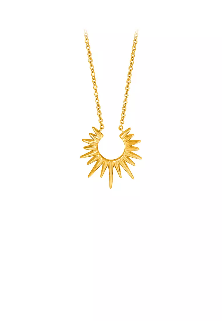 Gold necklace top with sun pendant