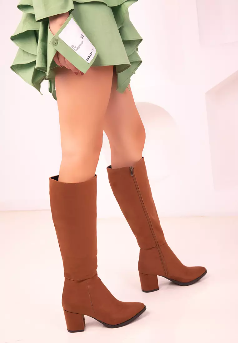 Knee-High Block Heeled Boots