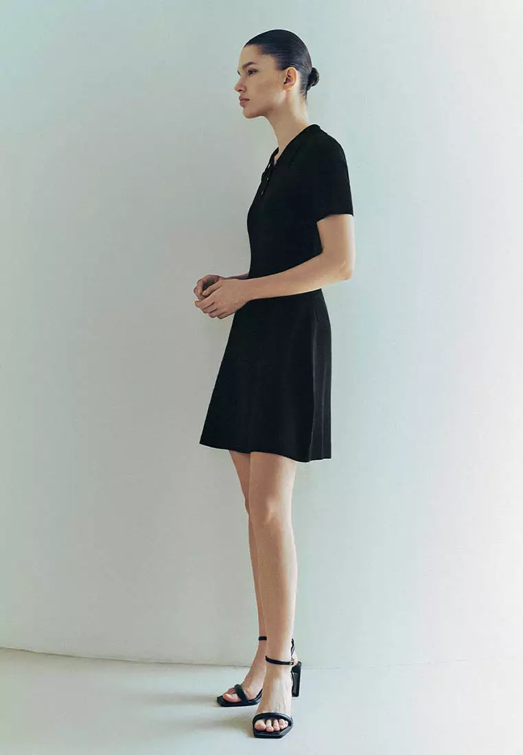 Standard Sleeve Polo Knitted Dresses