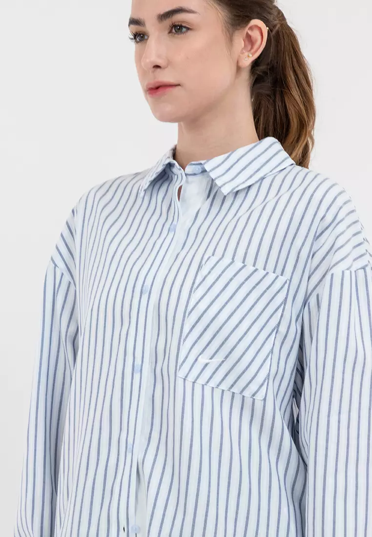 Chill Poplin Striped Top