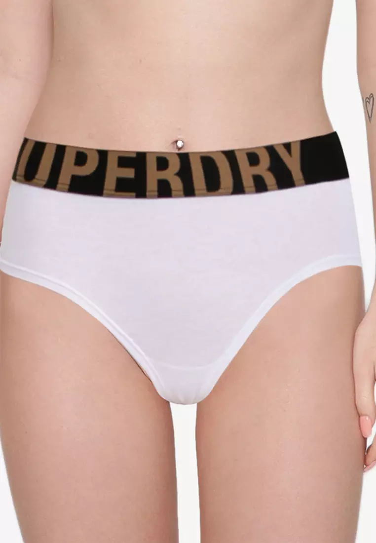 Superdry Organic Cotton Multi Logo Hipster Briefs - Women's Womens