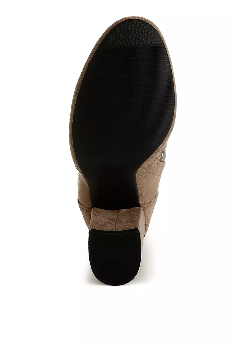 Sepatu Bot dari Bahan Katun Mikrofiber Warna Beige