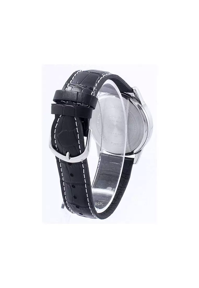Couple Analog Watch MTP/LTP-1303L-7B Black Leather Strap