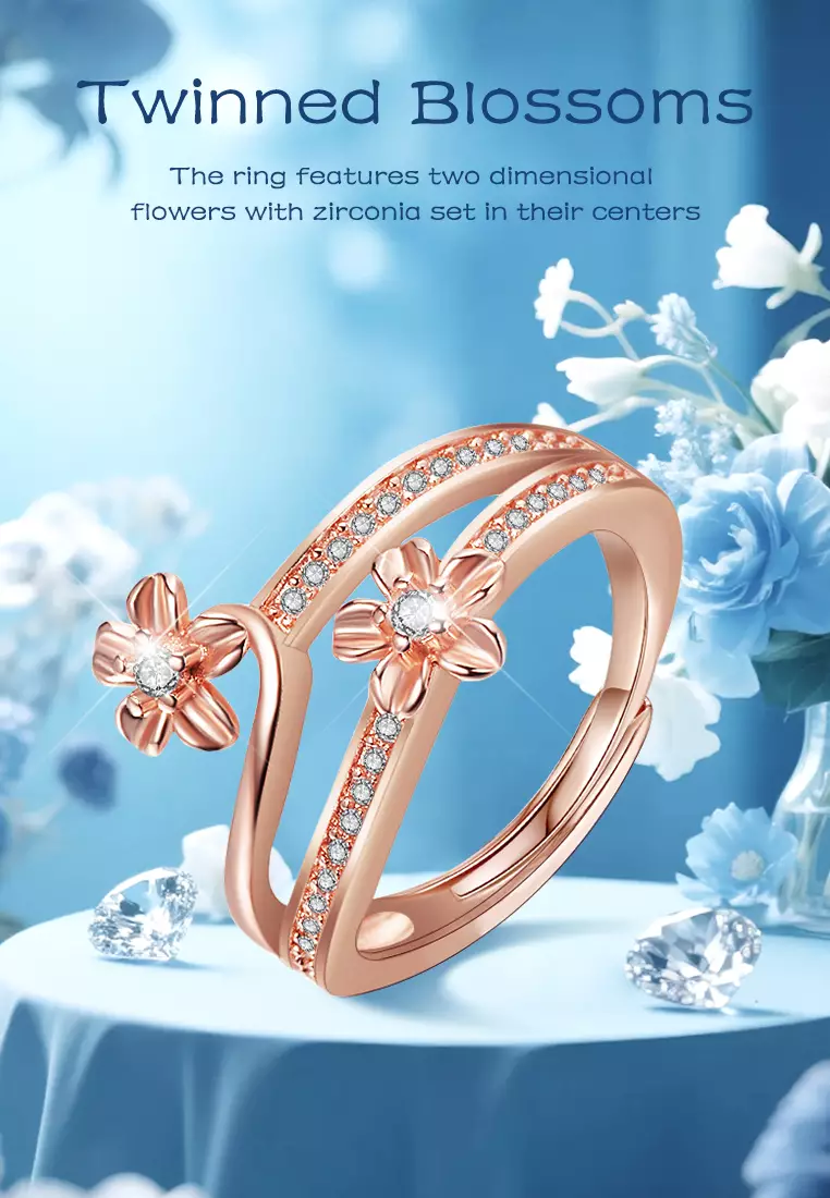 Cincin Wanita Titanium Berlian Perhiasan Fashion Korea Original Cincin Cewek Rings Kotak Indah