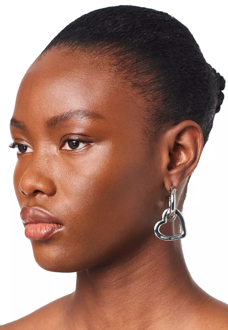 The Charmed Double Heart Hoops Earrings in Silver J202MT4RE22