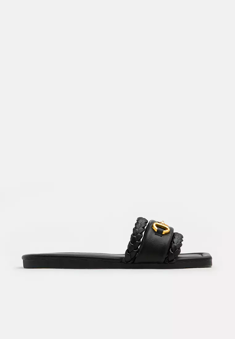 Discount on Pazzion  shoes - SKU: Dione Braided Horsebit Sandals Black