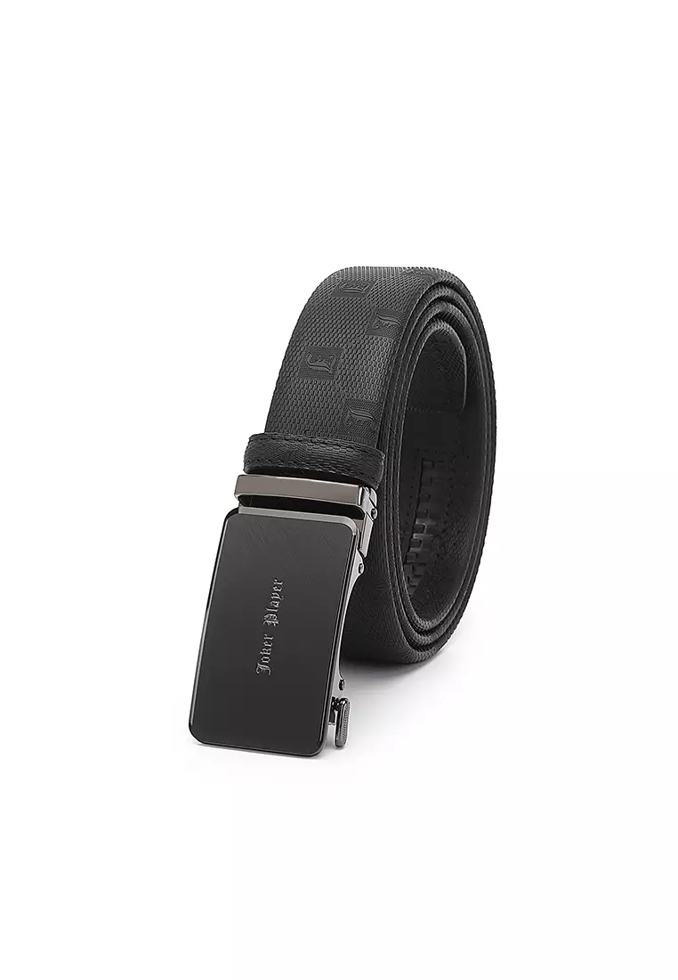 Gift Set - Leather RFID Wallet + 35mm Automatic Buckle Belt (Set Hadiah - Dompet RFID Pria & Sabuk Otomatis Belt Pria) - Hitam