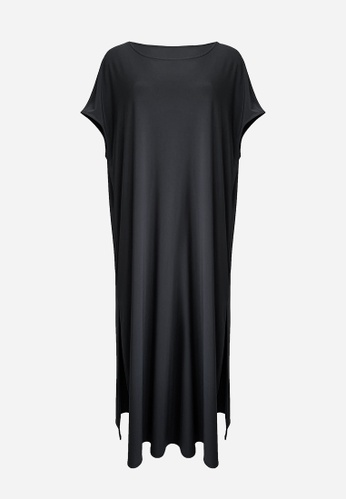 ROSARINI black Side Split Dress FED9DAAE315FFEGS_1