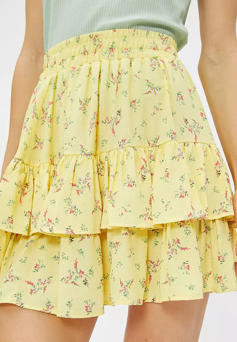 Tiered Floral Mini Skirt