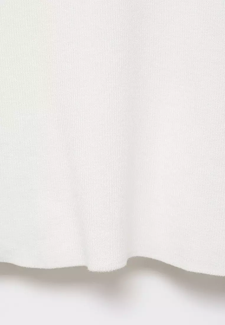 Short-Sleeved Fine-Knit Sweater