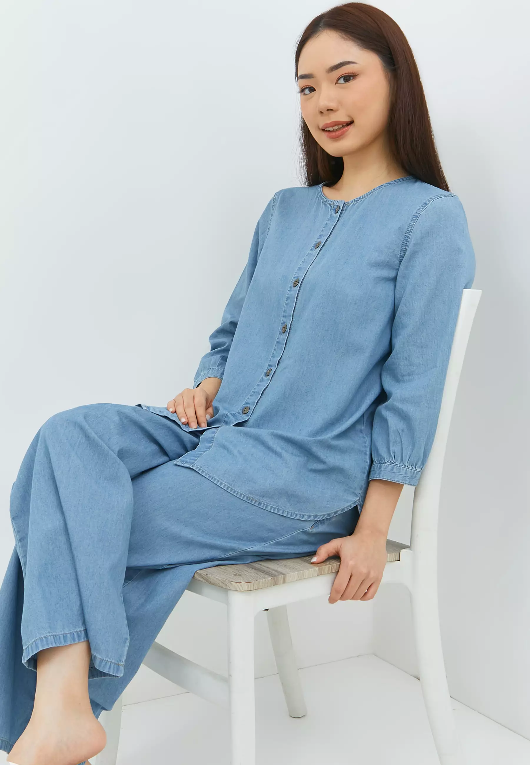 Clare Light Blue Blouse (G.13129)