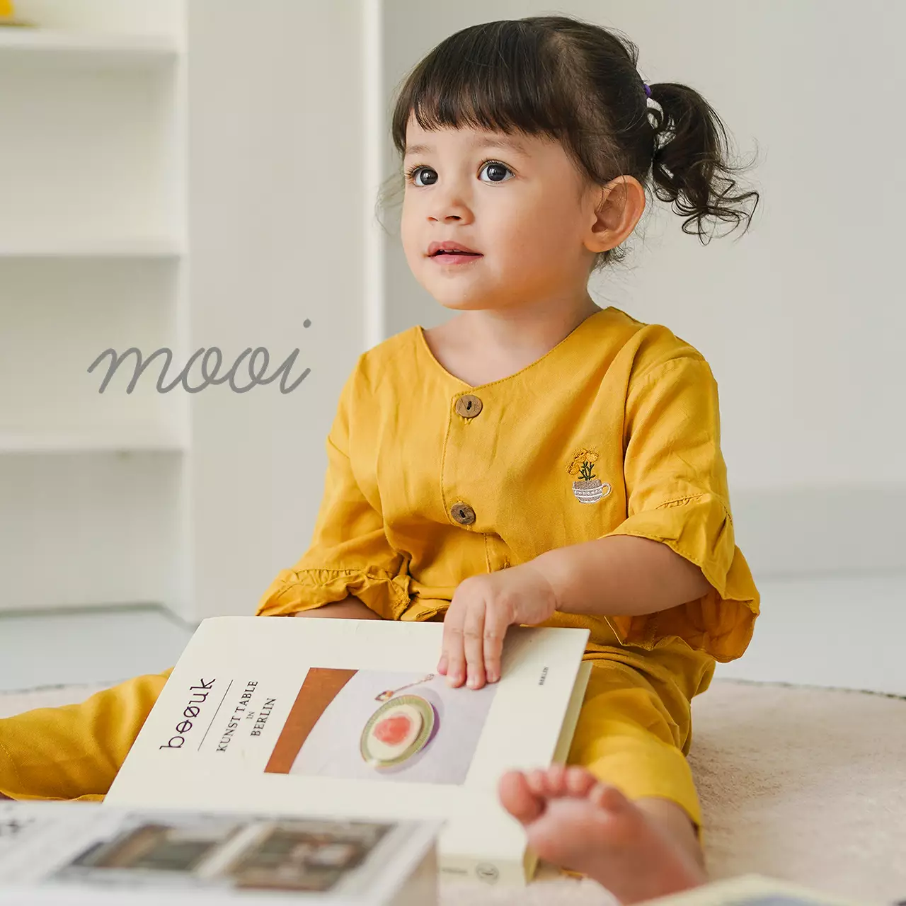 Mooi Piyama Anak Baju Tidur Anak Ayumi Set - Khaki