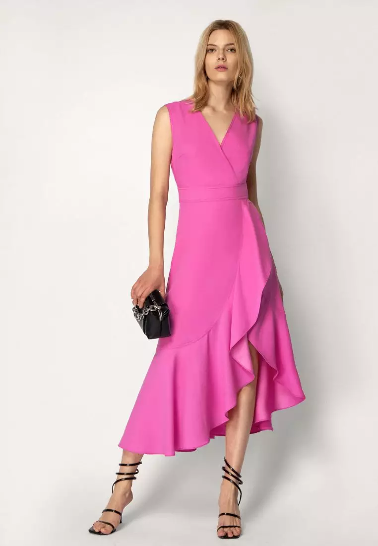 Buy Saturday Club Contrast Topstitch Ruffle Hem Dress 2024 Online