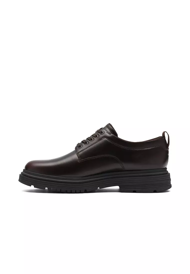 Mens Badbury Lace Derby Shoes - Dark Brown Lea