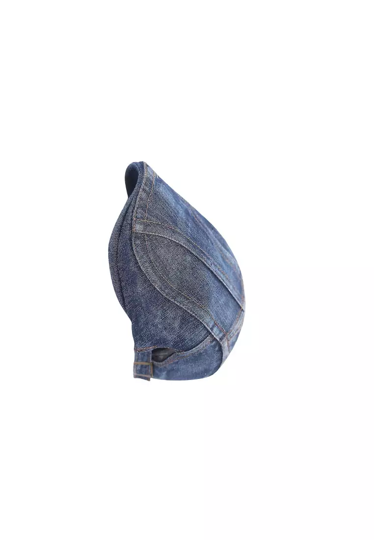 Hamlin Topi Baret Pria Denim Retro Casual - J-87 - Dark Blue