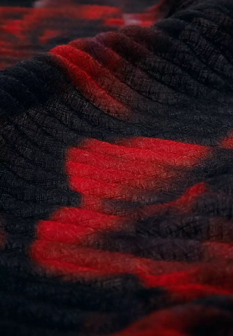 Rectangular floral scarf