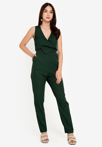 womens dark green jumpsuit