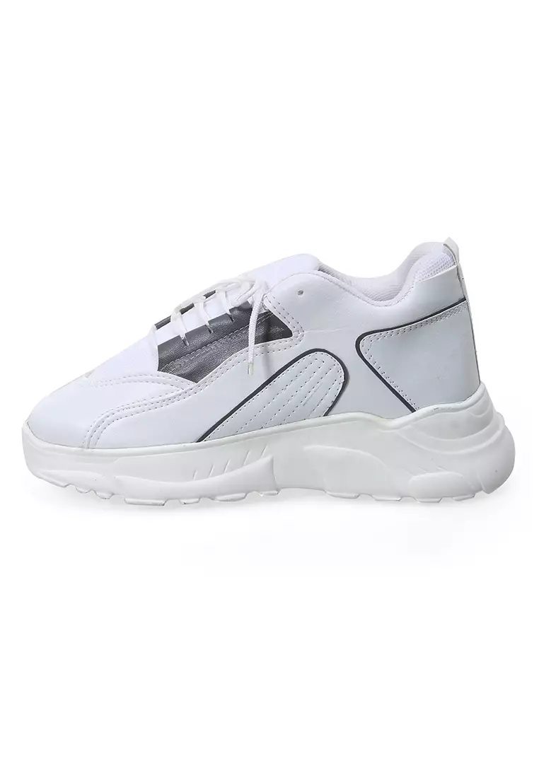 Sneakers Wanita Dual Tone Color Fashion Women Premium Quality - Putih