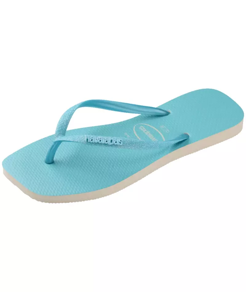 [ONLINE EXCLUSIVE] Havaianas 8747 Slim Square Glitter Neon Beige/Blue - Sandal Wanita