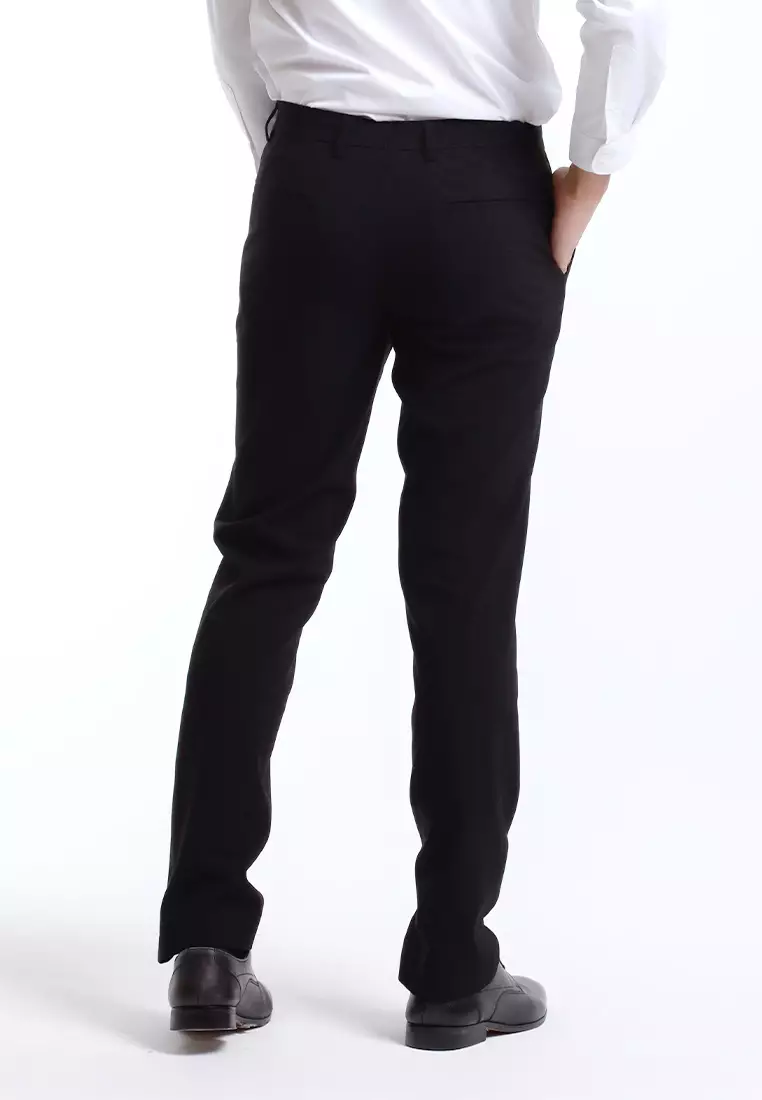 Byford Mens Modern Fit Flat-Front Slacks - 3125002A-99Black