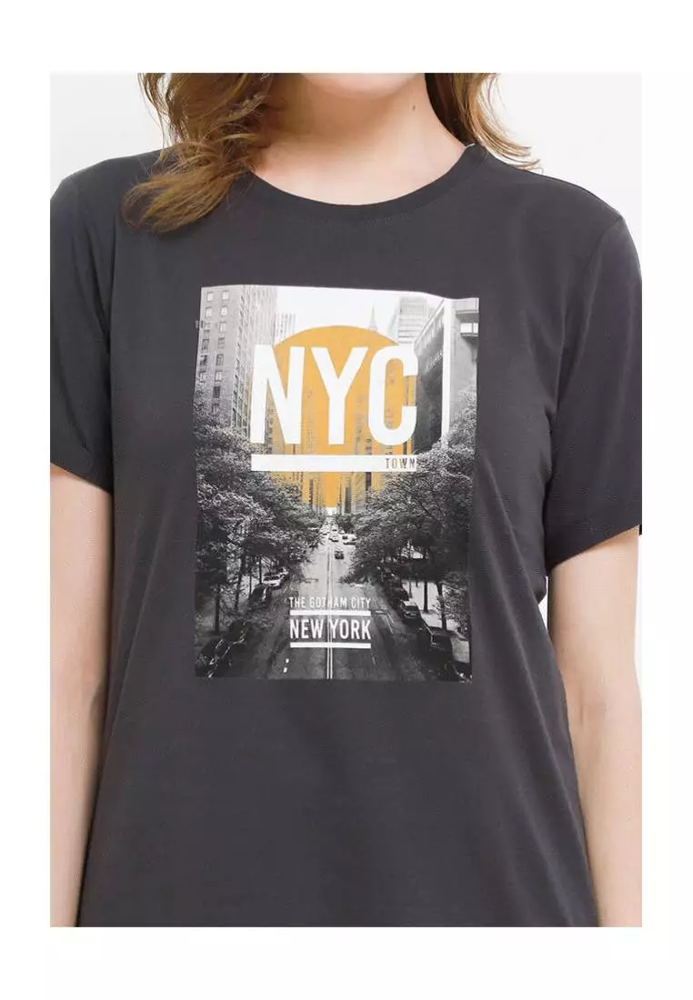 Kaos Wanita Nyc Grey