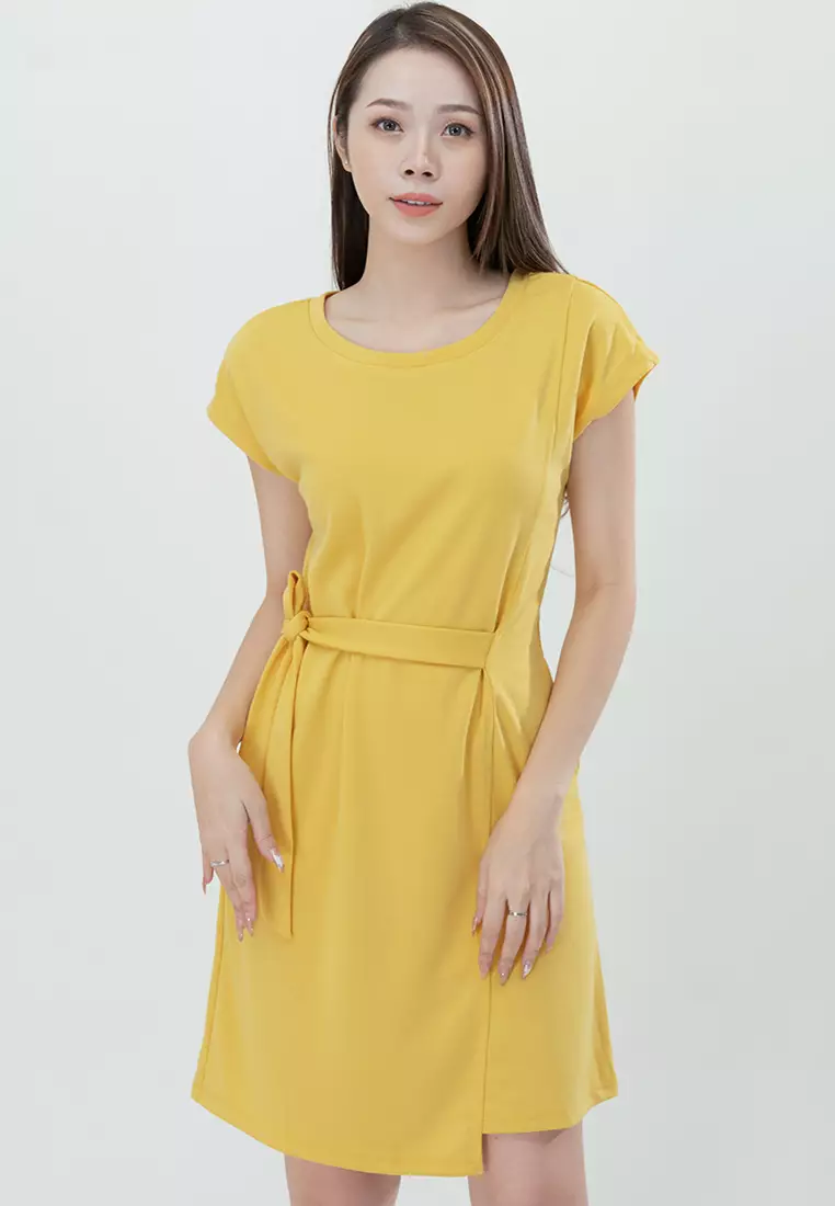 棉质短袖迷你连衣裙