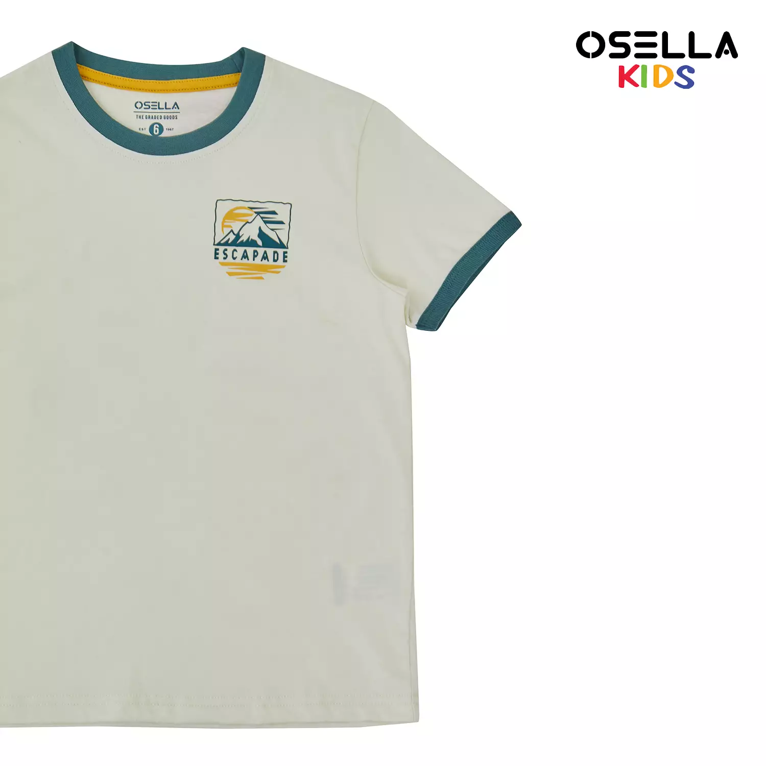 [NEW] Osella Escapade Print T-Shirt Short Sleeve in Beige 2274500788 | Atasan Blouse Anak Laki Laki Kaos Lengan Pendek