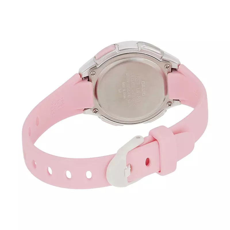 Jam Tangan Wanita Casio General LW-203-4AVDF Digital Dial Pink Resin Band