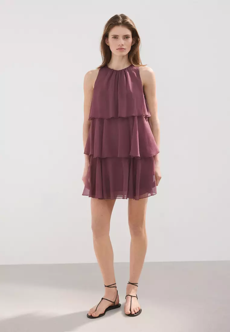 Ruffled Draped Dress