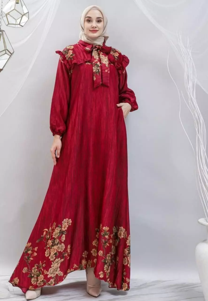 Ulva Maron Dress Party | Long Dress | Gamis Modern Premium MYA