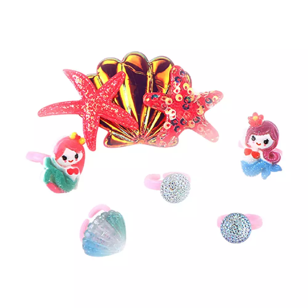 PRETTY MISSY SET CINCIN & JEPITAN RAMBUT ANAK SHELL BOX MERMAID - MIX