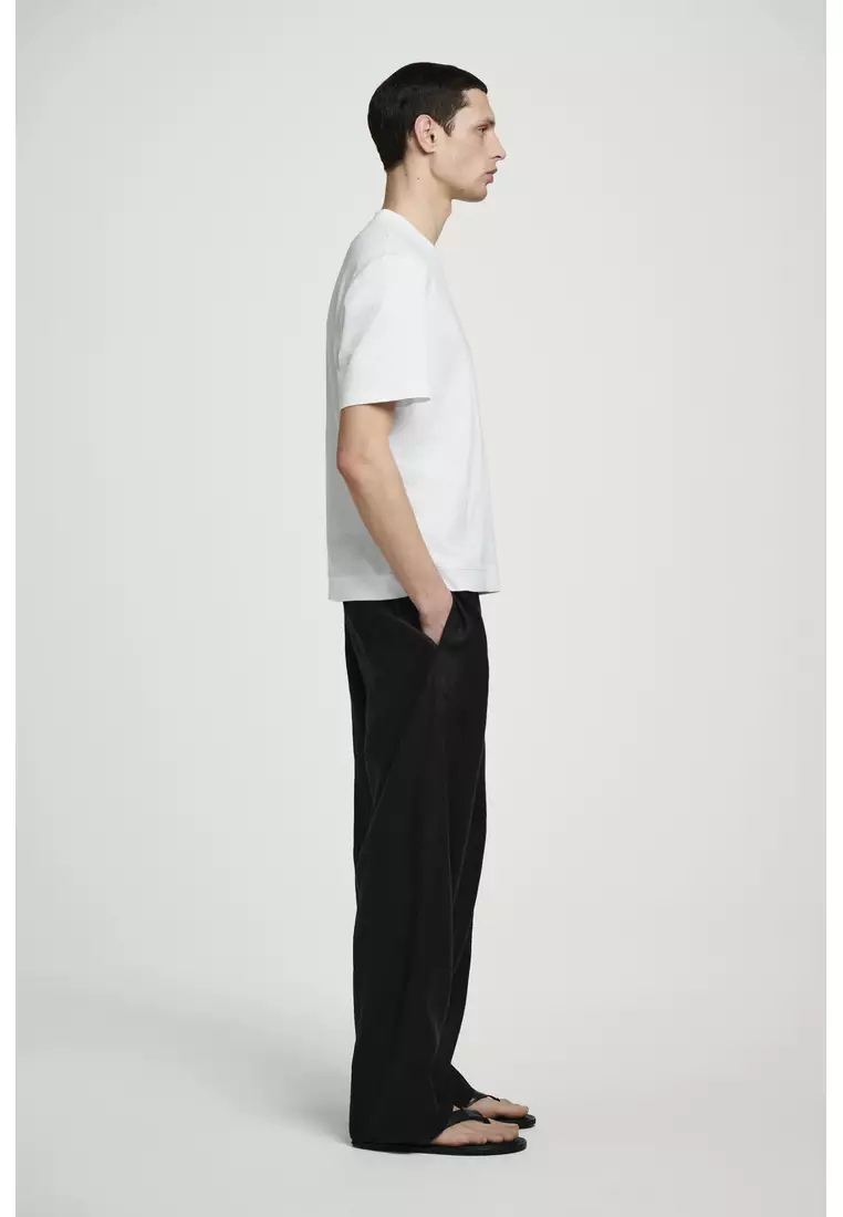 RELAXED SLUBBED COTTON-LINEN T-SHIRT