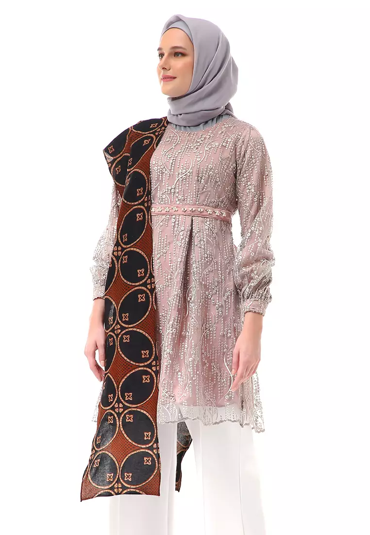 Zahara Tunik Atasan Wanita Batik Premium Quality - Brownie