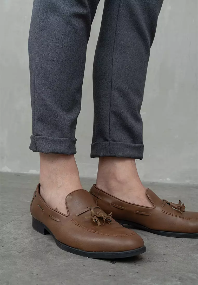 Houseofcuff Celana Bahan Kerja Ankle Button Slim Fit Abu