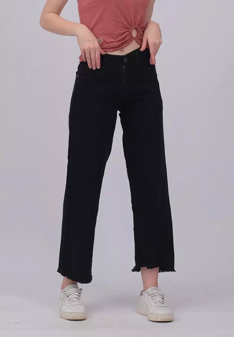 Fitwear - Larissa Highwaist Kulot Panjang Rumbe - Black