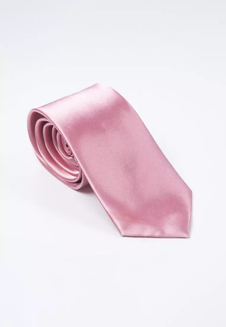 Houseofcuff Dasi Neck Tie Pink Satin Neck Tie