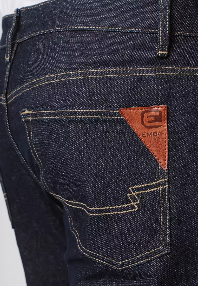 EMBA DENIM - Celana Panjang Denim Pria Regular Fit Non-Stretch Warna Garment Wash - Travis