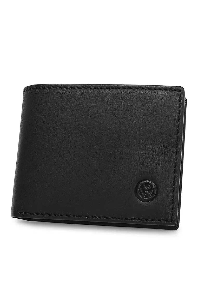 Men's RFID Genuine Leather Bi Fold Center Flap Short Wallet With Coin Compartment