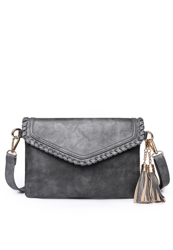 Twenty Eight Shoes grey Faux Leather Tassel Crossbody Bags ZDL0356 34A5EAC004F670GS_1