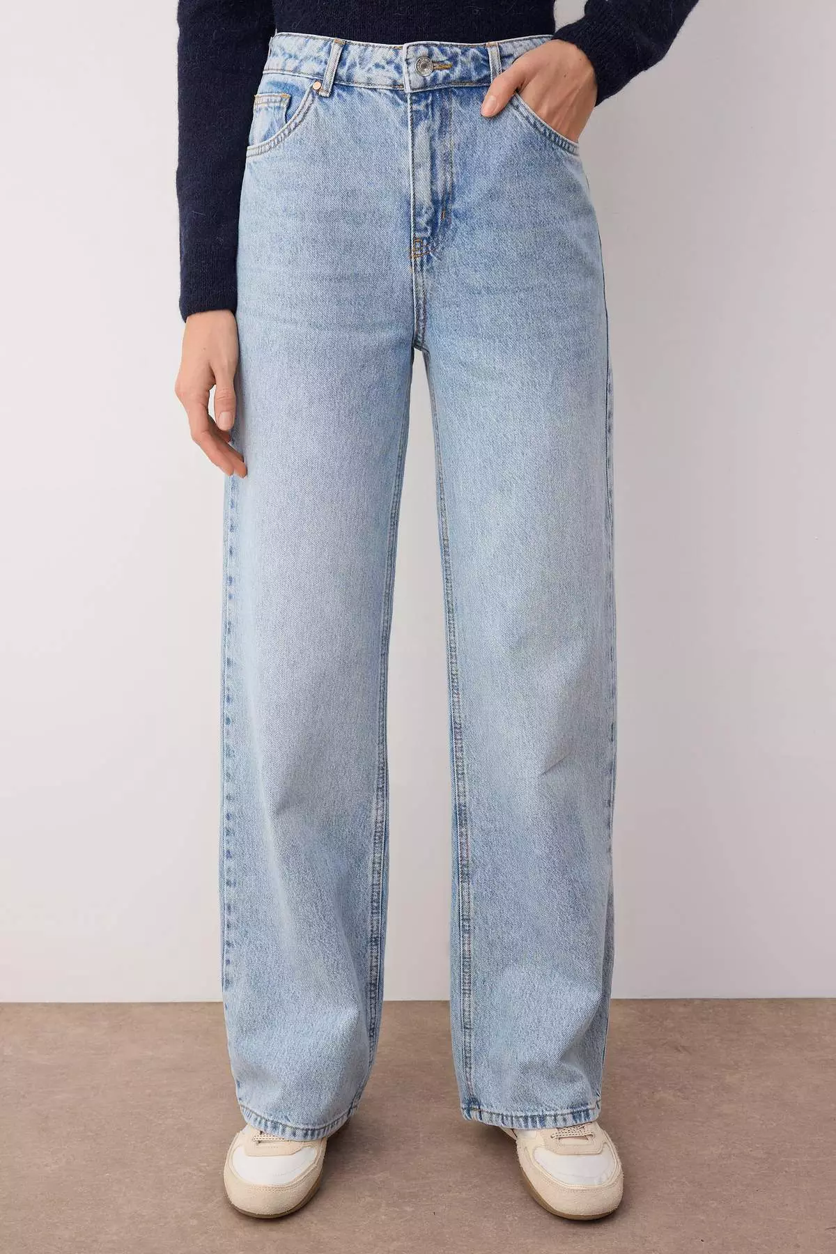 Light Blue High Waist Wide Leg Jeans Twoaw26Je00074