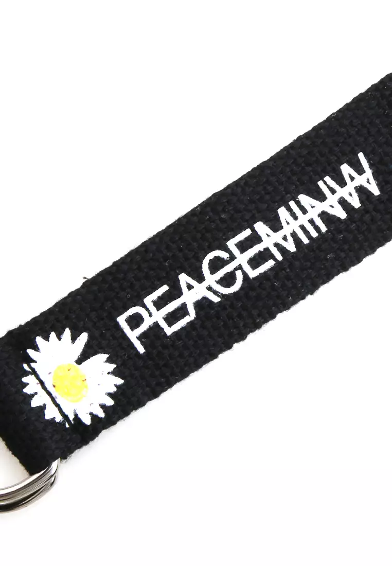 Hasina Aksesoris Fashion Ikat Pinggang Wanita Motif Bunga Casual Belt Material Canvas ORIGINAL - Black