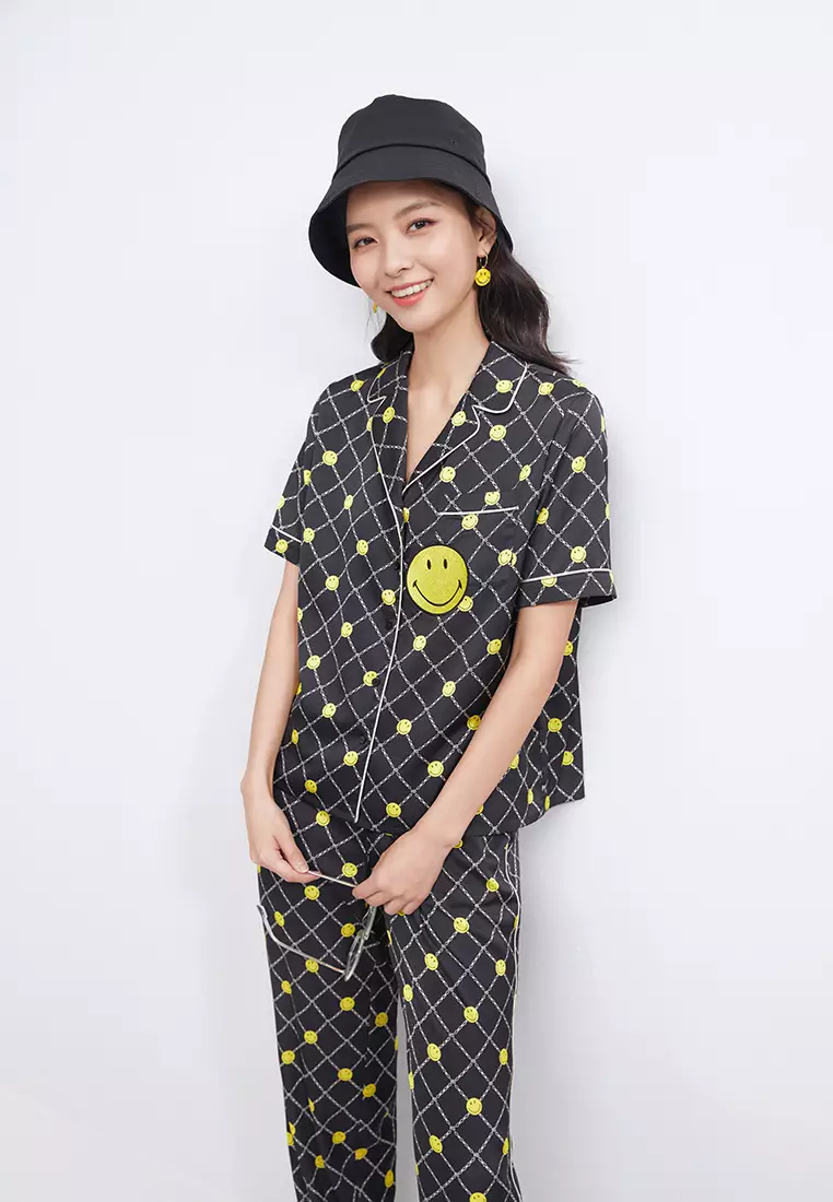 Smiley Emoji Print Blouse