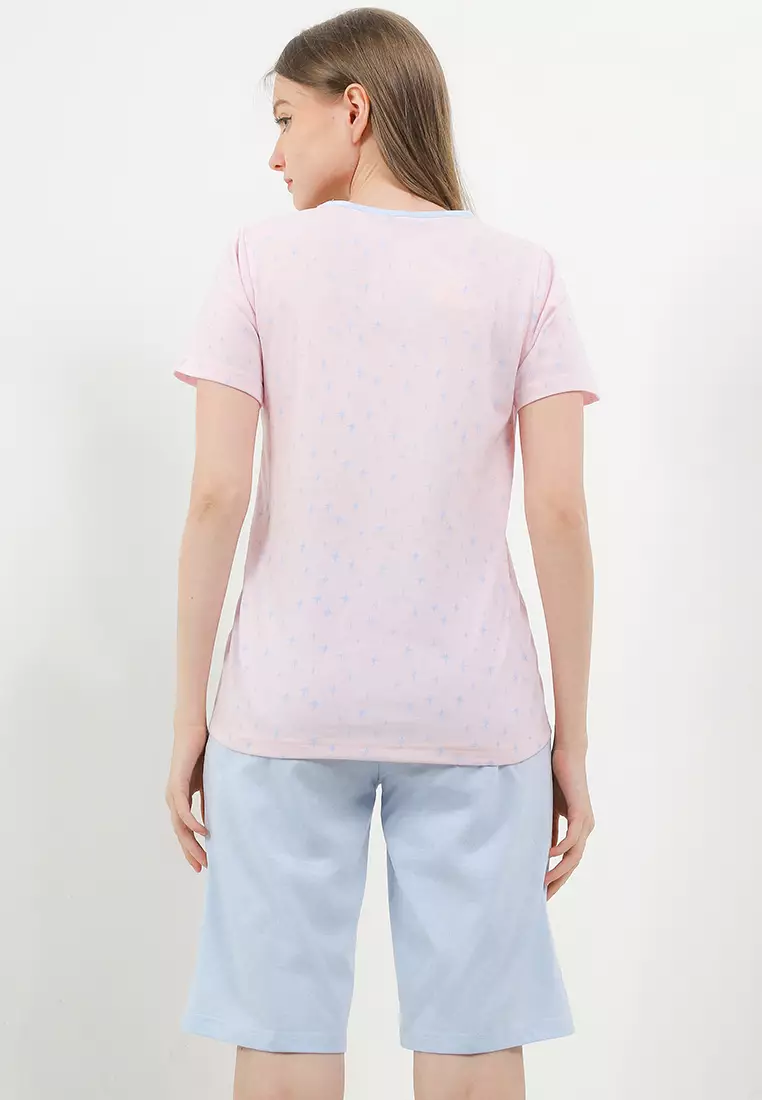 Pyjama Pijama Baju Tidur Short Sleeve Short Pants Sleepwear
